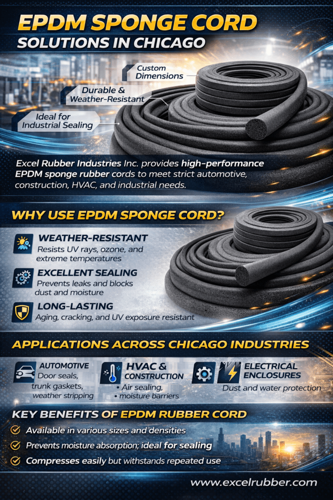 Industrial EPDM sponge cord