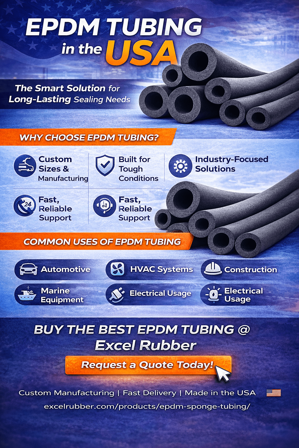EPDM Tubing USA | Excel Rubber Solutions